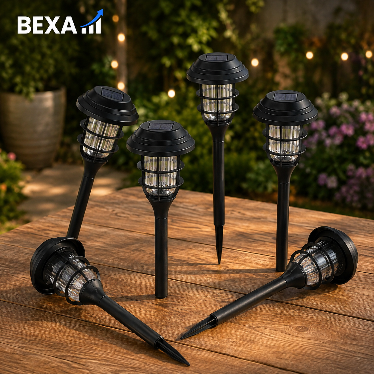 Set de 6 luces solares LED para jard&iacute;n con estaca